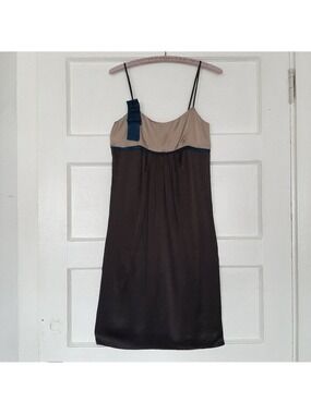 Mint Jodi Arnold Empire Waist Mocha Silk Dress